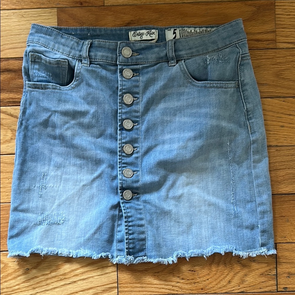 Indigo Rein Light Blue Denim Mini Skirt